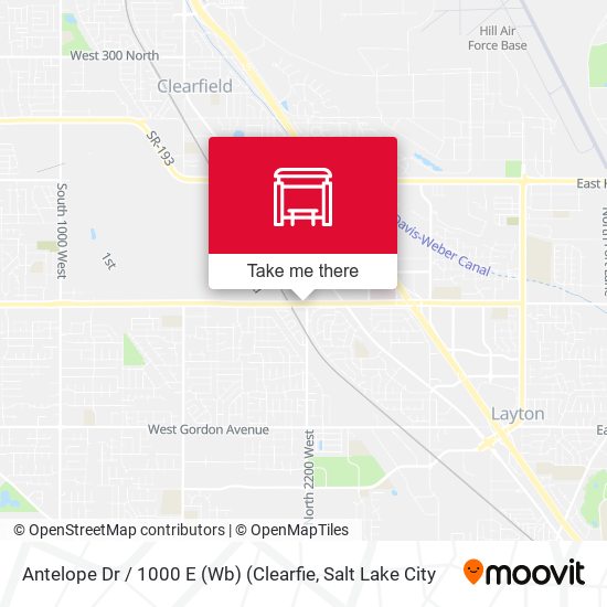 Antelope Dr / 1000 E (Wb) (Clearfie map