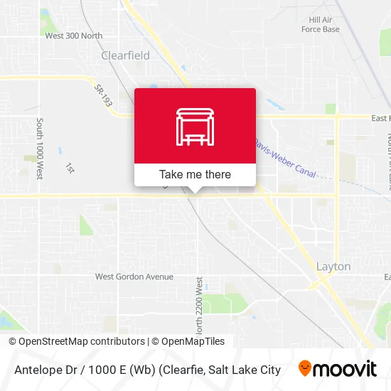 Antelope Dr / 1000 E (Wb) (Clearfie map