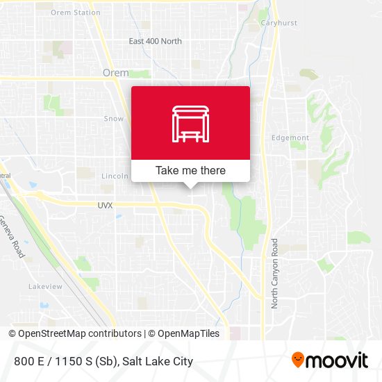 800 E / 1150 S (Sb) map