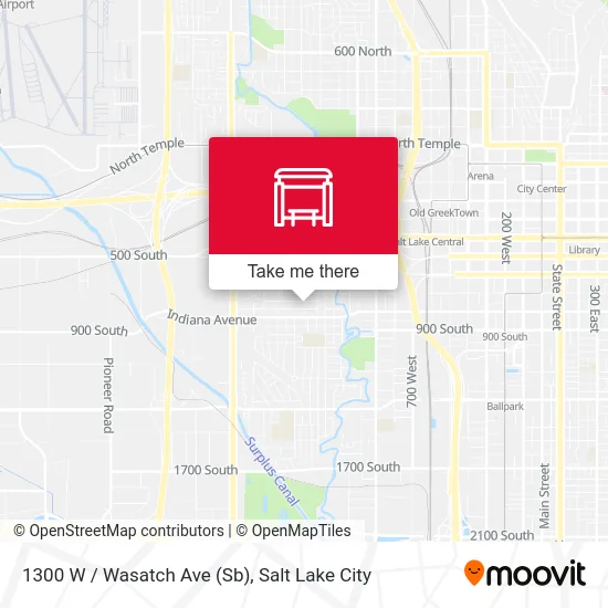 1300 W / Wasatch Ave (Sb) map