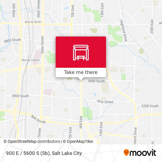 900 E / 5600 S (Sb) map