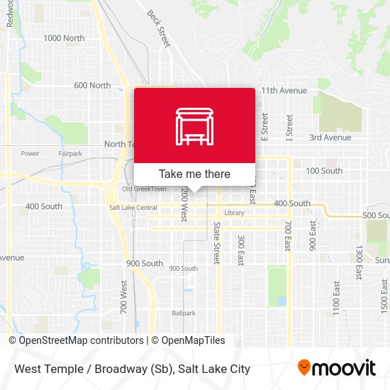 West Temple / Broadway (Sb) map