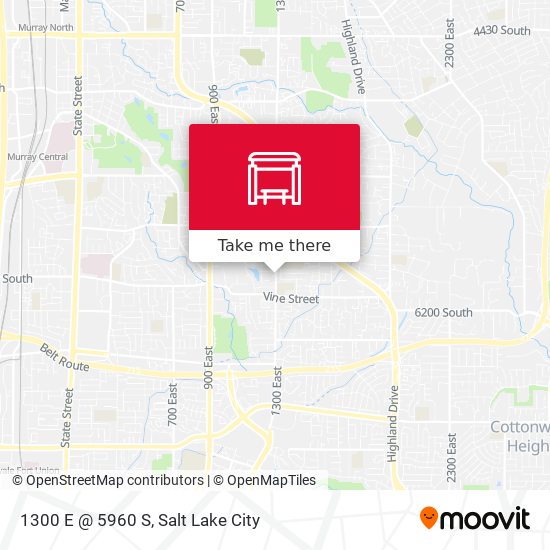 1300 E @ 5960 S map