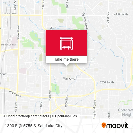 1300 E @ 5755 S map