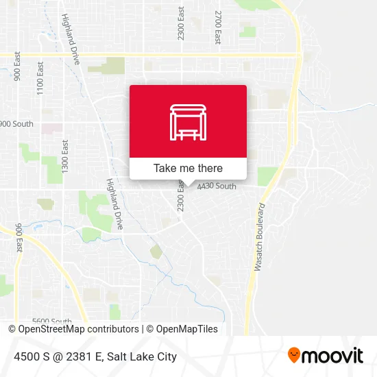 4500 S @ 2381 E map