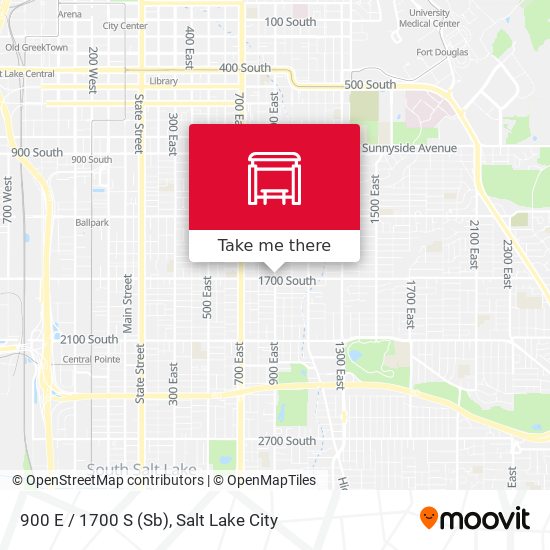 900 E / 1700 S (Sb) map