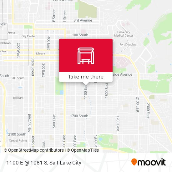1100 E @ 1081 S map