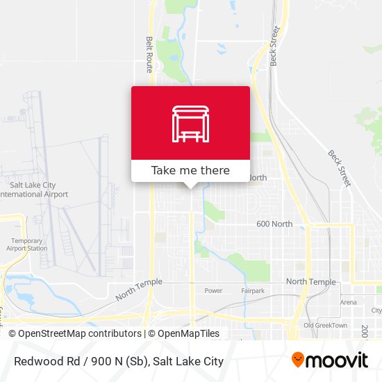 Redwood Rd / 900 N (Sb) map
