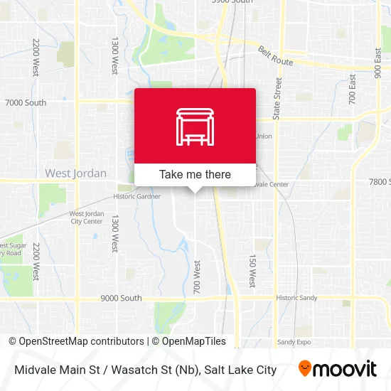 Midvale Main St / Wasatch St (Nb) map