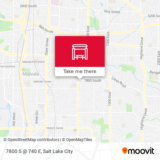 7800 S @ 740 E map