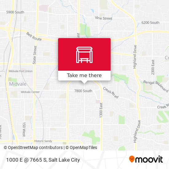 1000 E @ 7665 S map