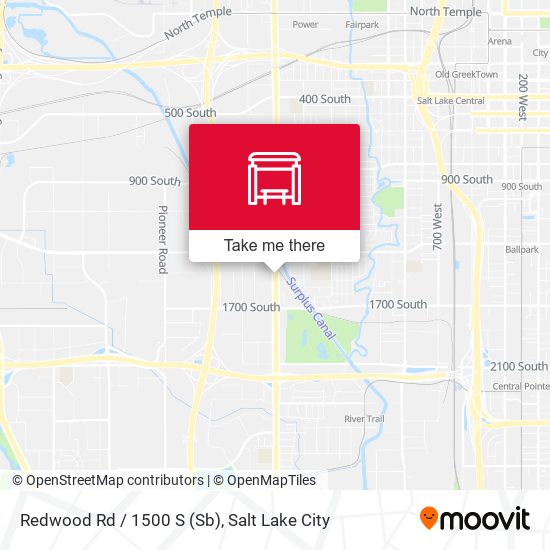 Redwood Rd / 1500 S (Sb) map