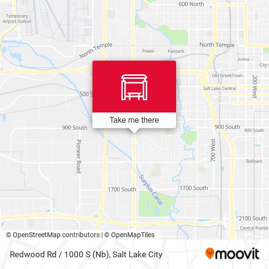 Redwood Rd / 1000 S (Nb) map
