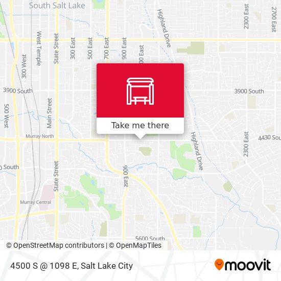 4500 S @ 1098 E map