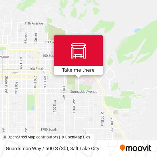 Guardsman Way / 600 S (Sb) map