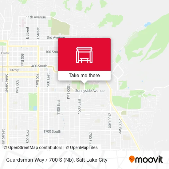 Mapa de Guardsman Way / 700 S (Nb)