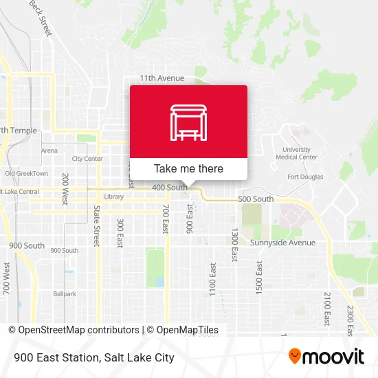 900 East Station map