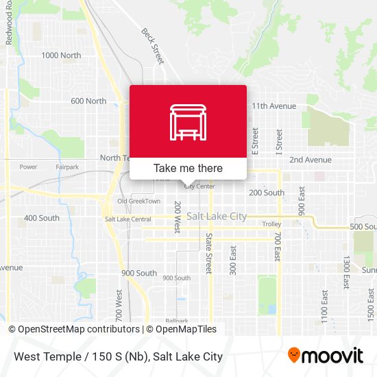 West Temple / 150 S (Nb) map