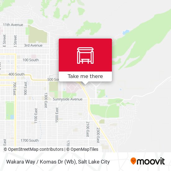 Wakara Way / Komas Dr (Wb) map
