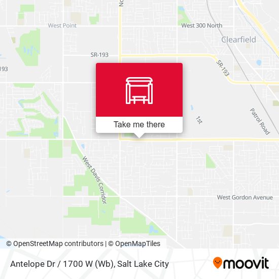 Antelope Dr / 1700 W (Wb) map