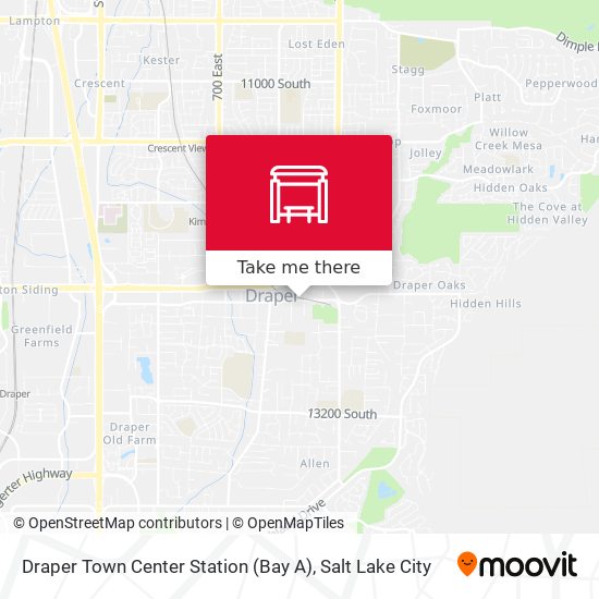 Draper Town Center Station (Bay A) map