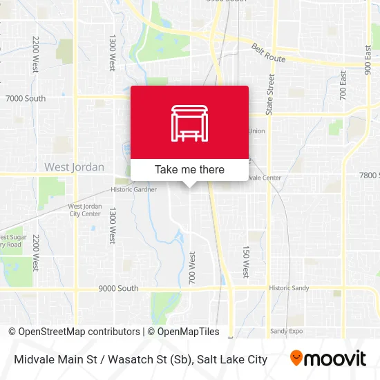 Midvale Main St / Wasatch St (Sb) map