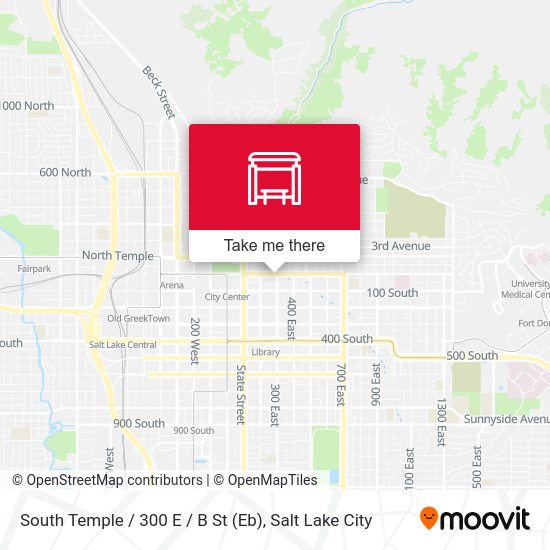 South Temple / 300 E / B St (Eb) map