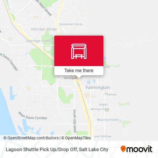 Mapa de Lagoon Shuttle Pick Up / Drop Off