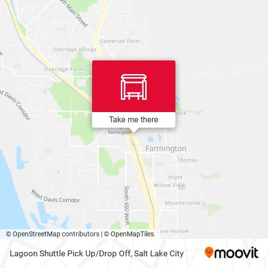 Mapa de Lagoon Shuttle Pick Up / Drop Off