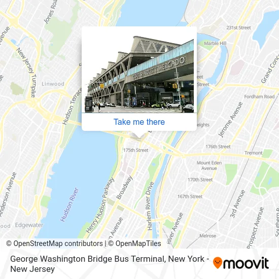Mapa de George Washington Bridge Bus Terminal