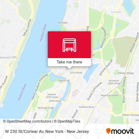W 230 St/Corlear Av map