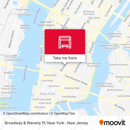 Broadway & Waverly Pl map