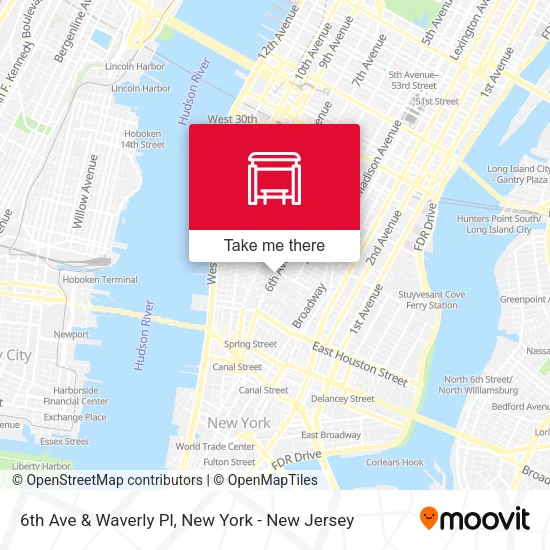 6th Ave & Waverly Pl map