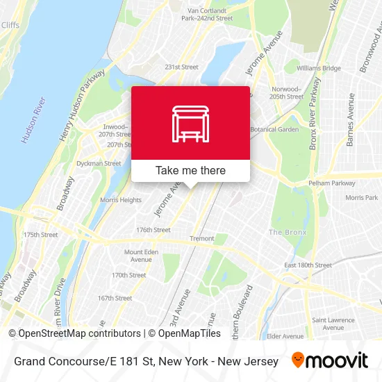 Grand Concourse/E 181 St map