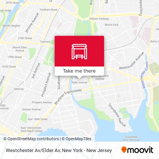 Westchester Av/Elder Av map