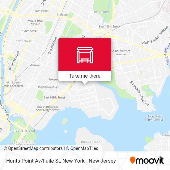 Hunts Point Av/Faile St map