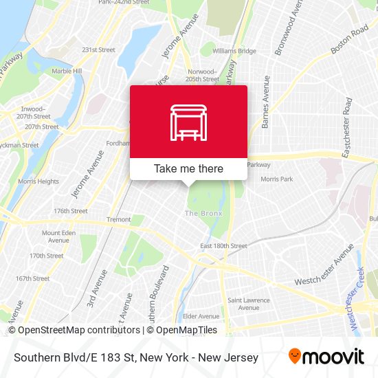 Mapa de Southern Blvd/E 183 St