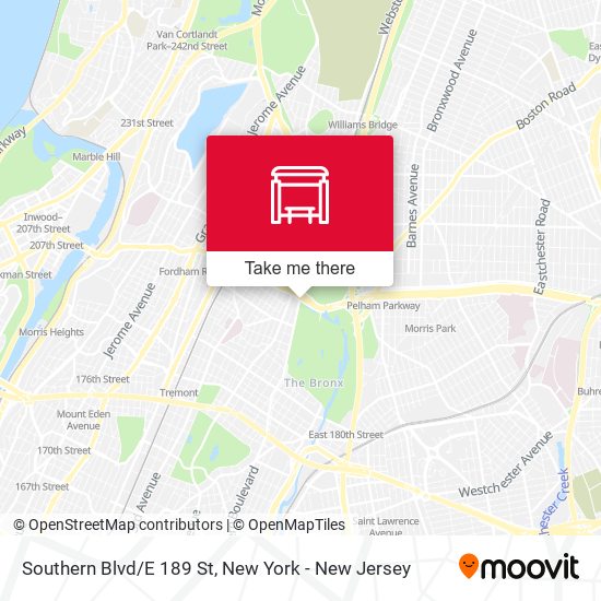 Southern Blvd/E 189 St map