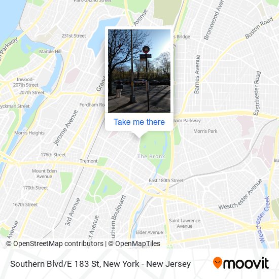 Mapa de Southern Blvd/E 183 St