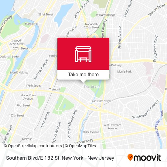 Mapa de Southern Blvd/E 182 St