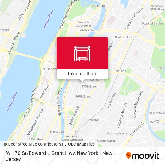 W 170 St/Edward L Grant Hwy map