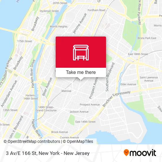 3 Av/E 166 St map
