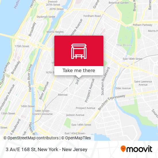 Mapa de 3 Av/E 168 St