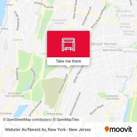Webster Av/Nereid Av map
