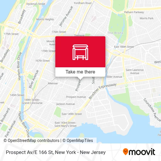 Prospect Av/E 166 St map