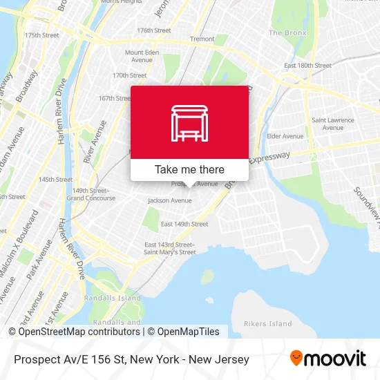 Prospect Av/E 156 St map