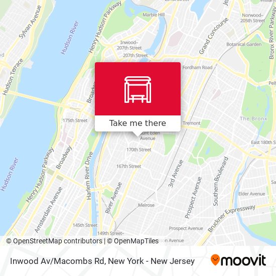 Inwood Av/Macombs Rd map