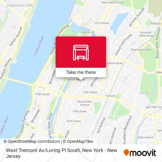 Mapa de West Tremont Av / Loring Pl South