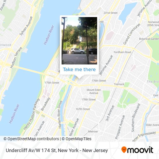 Undercliff Av/W 174 St map