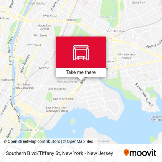 Mapa de Southern Blvd/Tiffany St